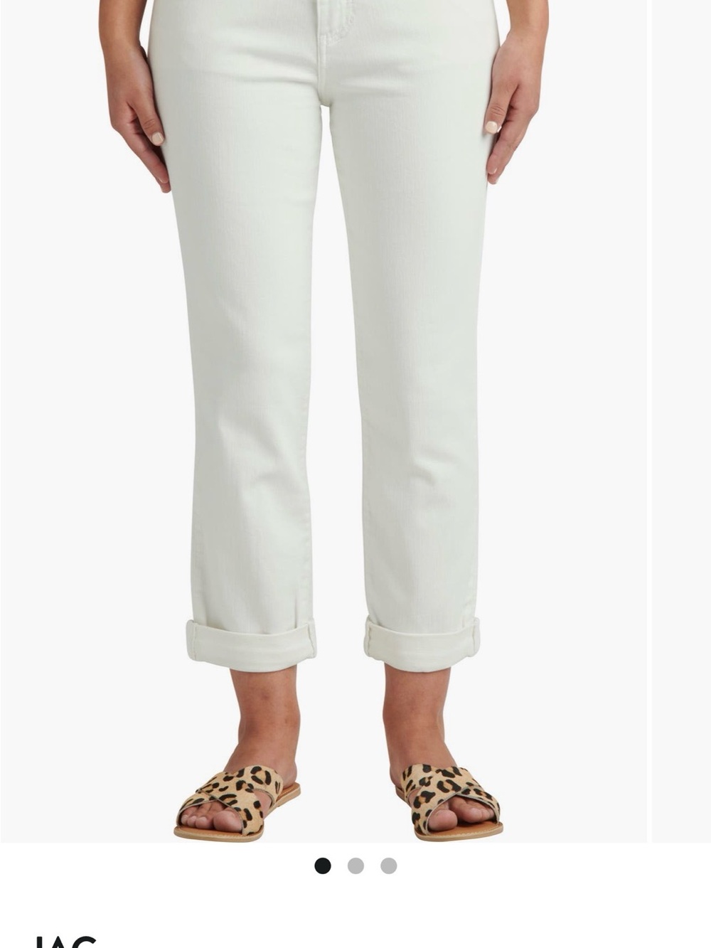 Jag Jeans White Carter Mid-Rise Cropped Straight-Leg Jeans